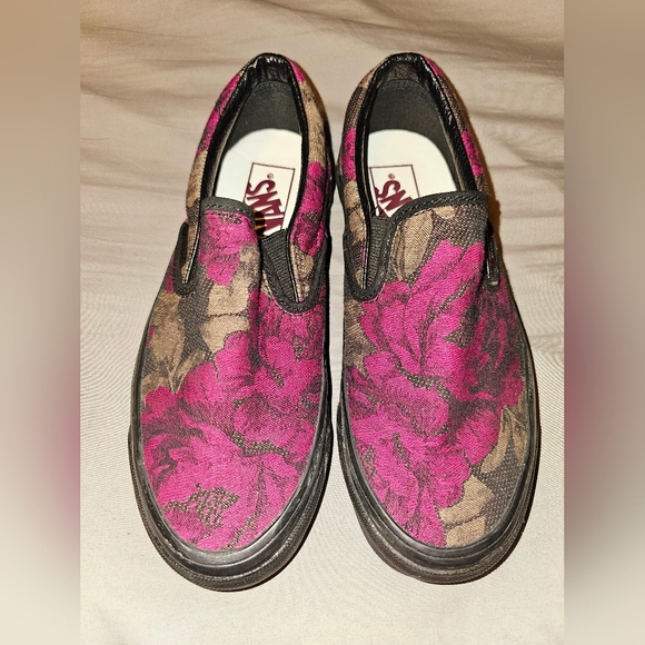 Vans Womens Anaheim Factory Classic Slip-On 98 DX Roses Size 5.5 W or 4.0 M - Picture 2 of 9